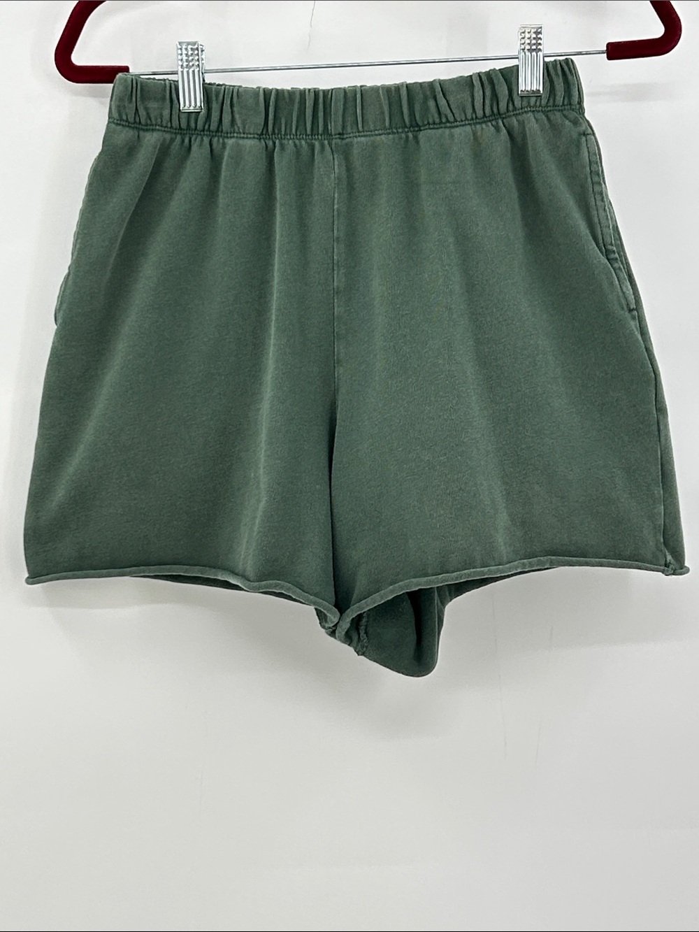 Aerie High Waisted Pull On Shorts Size Small Green